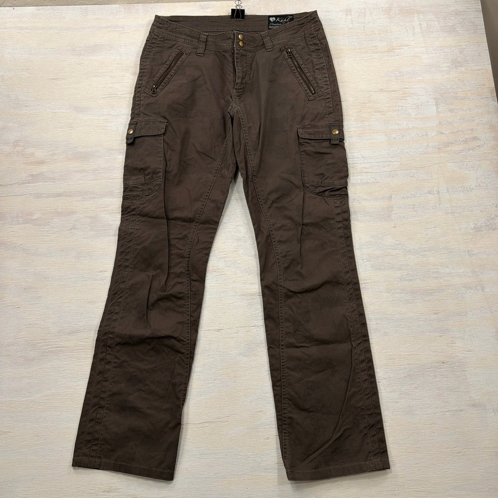 Kuhl Cargo Pants Mountain Culture Short 8 Hiking Utility Pockets Brown Womens